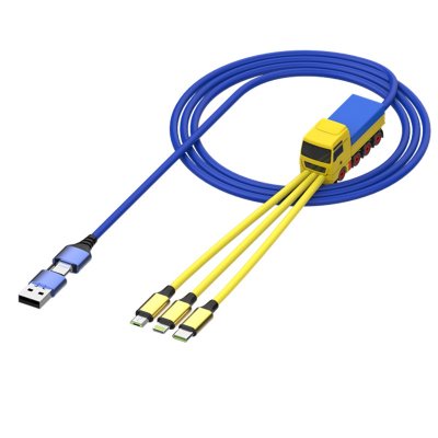 6-IN-1 LONG USB CHARGING (3A) CABLE, CUSTOM 3D SHAPE