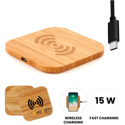 15 W WIRELESS BAMBOO FAST CHARGER