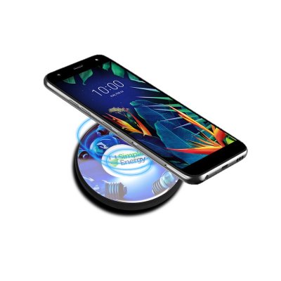 WIRELESS 15 W FAST-CHARGING PAD WITH CMYK + LED LOGO UNDER TEMPERED GLASS