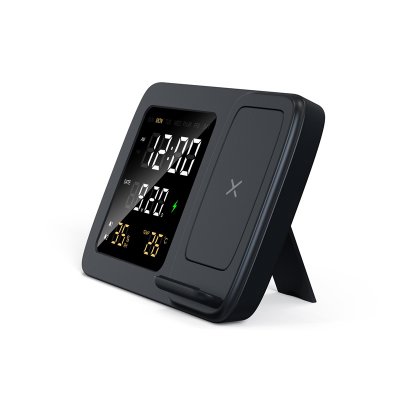 15 W WIRELESS FAST CHARGER WITH CLOCK, ALARM CLOCK, THERMOMETER