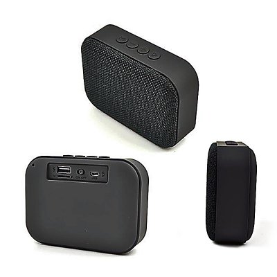 Bluetooth speaker with a textile screen, black colour (SPE074)