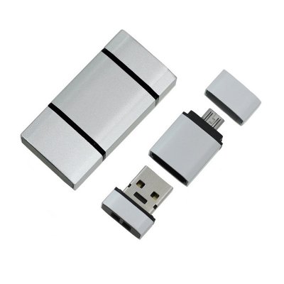 OTG USB 2.0 Mini Flash drive, 4 GB, silver colour (UDM1006)