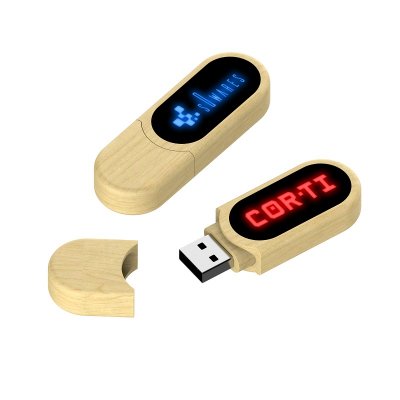 WOOD USB 2.0 / 3.0 FLASH DRIVE WITH LED LOGO