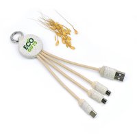 USB 3-IN-1 CHARGING CABLE, MADE OF NATURAL MATERIALS