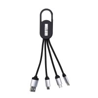 USB 3-IN-1 CHARGING CABLE, WITH LED LOGO AND CARABINER