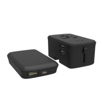 UNIVERSAL TRAVEL ADAPTER
WITH A POWER BANK 4000 / 5000 MAH