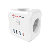 MULTI-SOCKET CUBE WITH SWITCH, 7 OUTPUTS