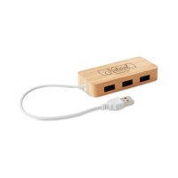 WOODEN USB 2.0 HUB WITH 3 PORTS