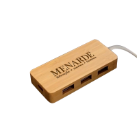 BAMBOO DATA AND POWER USB HUB, 4 PORTS, 
FSC CERTIFIED