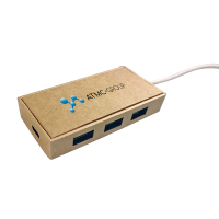 DATA AND POWER USB HUB MADE OF RECYCLED 
PAPER (FSC), 4 PORTS