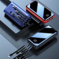 POWER BANK WITH ALL-IN-ONE INTEGRATED CABLES AND LED DISPLAY SHOWING REMAINING CAPACITY, 10000 MAH