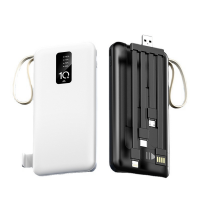 POWER BANK WITH ALL-IN-1 INTEGRATED 
CABLES AND LED TORCH, 10000 MAH