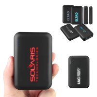 DUAL POWER BANK WITH LED LOGO AND RUBBER-COATED SURFACE, 10000 MAH