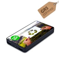 DUAL POWER BANK WITH CMYK + LED LOGO, 4000 / 5000 / 6000 MAH, RABS (RECYCLED ABS PLASTIC)