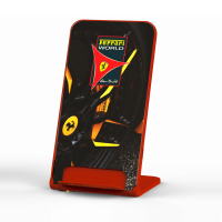 FOLDABLE STAND WITH WIRELESS 15 W FAST-CHARGING AND LED LOGO + CMYK PRINTING