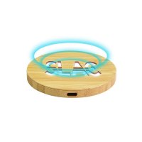 BAMBOO WIRELESS 15W FAST-CHARGER WITH LED LOGO, FSC CERTIFIED