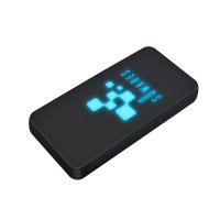 DUAL POWER BANK MADE OF RPET (RECYCLED PET), WITH WIRELESS CHARGING AND LED LOGO, 8000 MAH