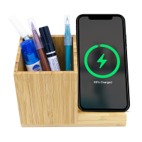 STAND FOR PHONE AND PENCILS, WITH WIRELESS CHARGING