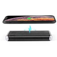 LEATHER DUAL POWER BANK WITH WIRELESS CHARGING, 8000 MAH