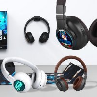 BLUETOOTH HEADPHONES WITH ANC (ACTIVE NOISE CANCELLING), CMYK AND LED LOGO