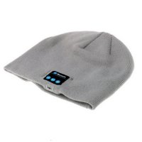 Winter cap with bluetooth headphones,  light gray color (PHO110)