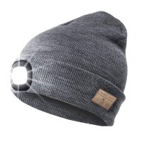 WINTER CAP WITH BLUETOOTH HEADPHONES AND LED TORCH