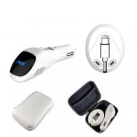 TRAVEL KIT - IONIZER WITH CAR CHARGER AND USB 3-IN-1 REEL CABLE