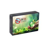 WIRELESS SPEAKER WITH TEMPERED GLASS, MADE OF RABS (RECYCLED ABS PLASTIC)