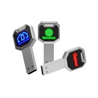 METAL USB FLASH DRIVE KEY WITH LED LOGO