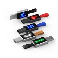 MINI METAL USB 2.0 / 3.0 FLASH DRIVE WITH LED LOGO AND SILICONE STRAP