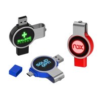 ROTATING USB 2.0 / 3.0 FLASH DRIVE WITH
TYPE-C AND USB A CONNECTORS
