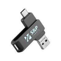 4-IN-1 ROTATING USB FLASH DRIVE, USB A 
+ USB MICRO + TYPE-C + LIGHTNING