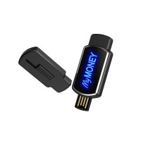 RETRACTABLE USB FLASH DRIVE WITH LED LOGO
