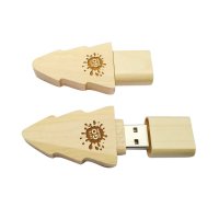 WOODEN CHRISTMAS-TREE-SHAPED USB FLASH DISK