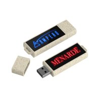 USB DRIVE WITH LED LOGO, DEGRADABLE MATERIAL