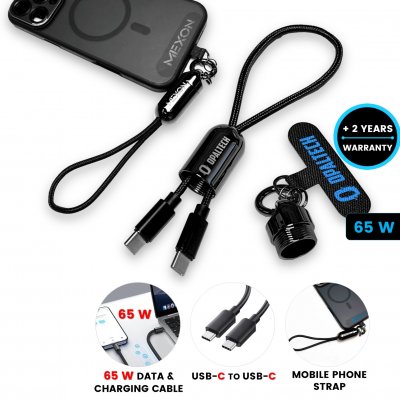 65 w data and charging cable in the mobile phone strap