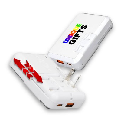 Flat universal travel adapter SLIMPOWER, with USB-C and USB-A