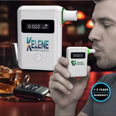 Alcohol tester with fuel cell electrochemical sensor, LED display and key ring