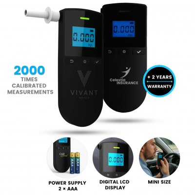 Alcohol tester with fuel cell electrochemical sensor and LED display