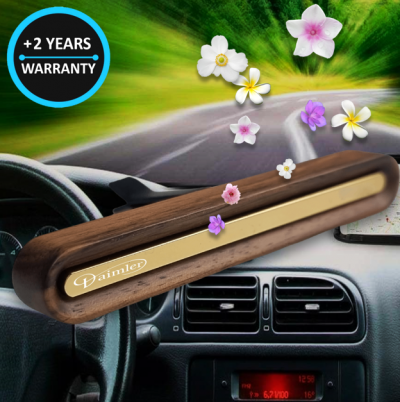 Elegant wooden car air freshener in a gift box, set of 2 fragrances