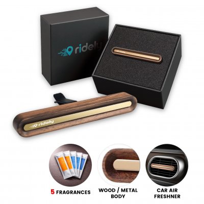 Elegant wooden car air freshener, set of 5 fragrances