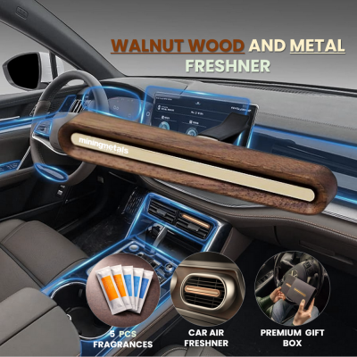 Elegant wooden car air freshener, set of 5 fragrances