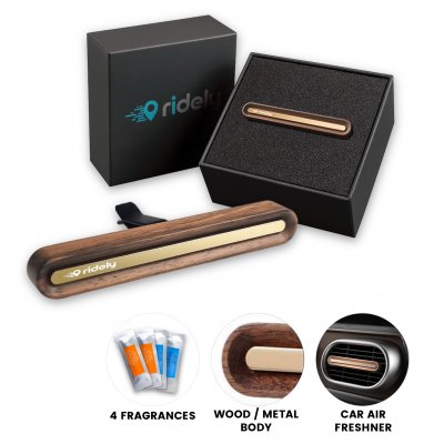 Elegant wooden car air freshener, set of 5 fragrances