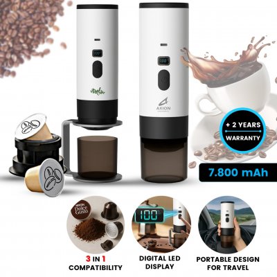 Portable mini coffee maker HEATBREW for capsules or ground coffee