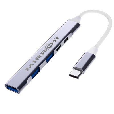 5-in-1 data and power USB 2.0 and 3.0 hub, USB-A and USB-C