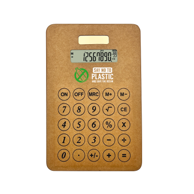 SOLAR-POWERED CALCULATOR MADE OF RECYCLED CARDBOARD