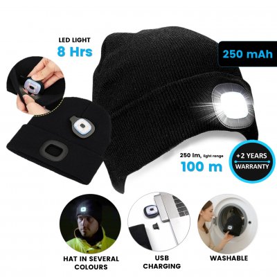 Winter cap with LED torch