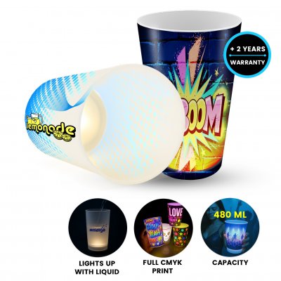 Glow party cup GlowCup, with full-surface print