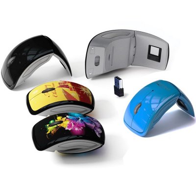 FOLDING 2.4 GHZ WIRELESS MOUSE WITH CMYK PRINTING
