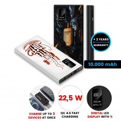 10000 mAh power bank VOLTURE 10 with LED display, QC 22.5 W and PD 20 W
